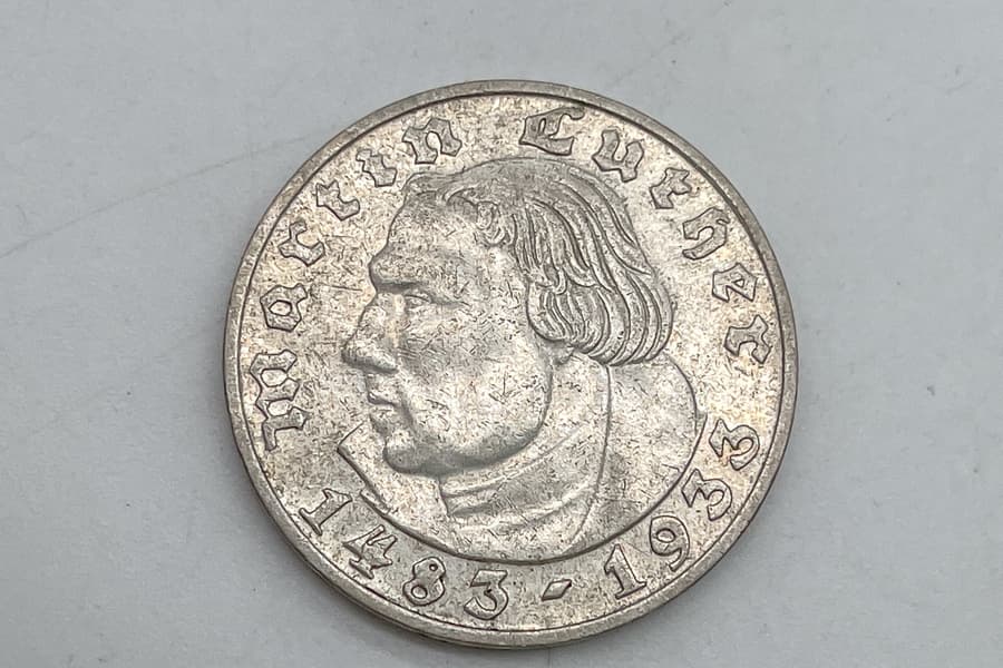 Silbermünze 2 Mark 1933 G Martin Luther